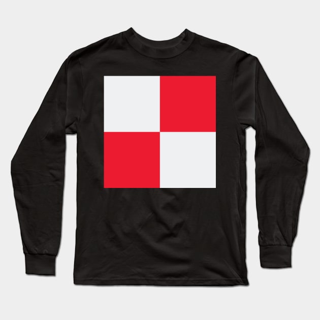 Liverpool Red and White Checkered Fan Flag Long Sleeve T-Shirt by Culture-Factory